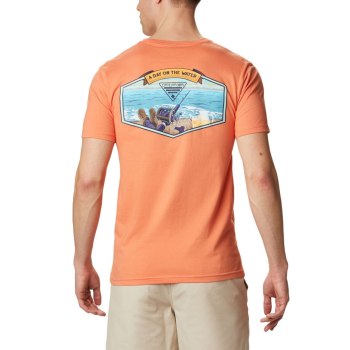 Columbia T-Shirt Heren, PFG Douth Oranje, 36PSDINHX